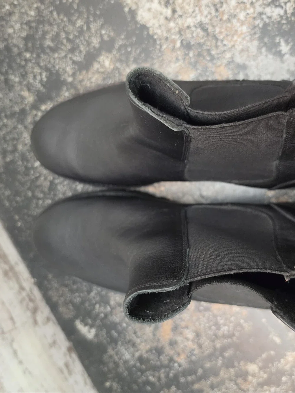 Mens Hush Puppies Chelsea Boots Sz 11.5 Wide Black Leather VGC Pull On
